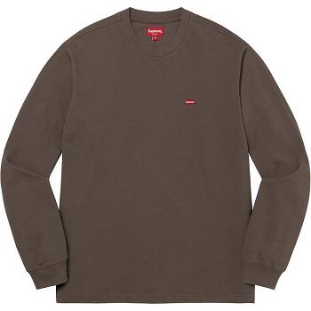 Brown Supreme Small Box L/S Tee Sweaters | Supreme 288HK